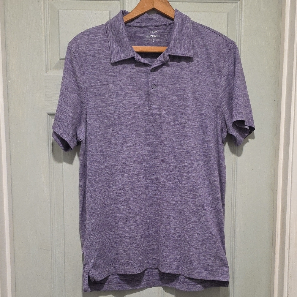 J. Crew Performance Men's Heathered Purple Polo Shirt
